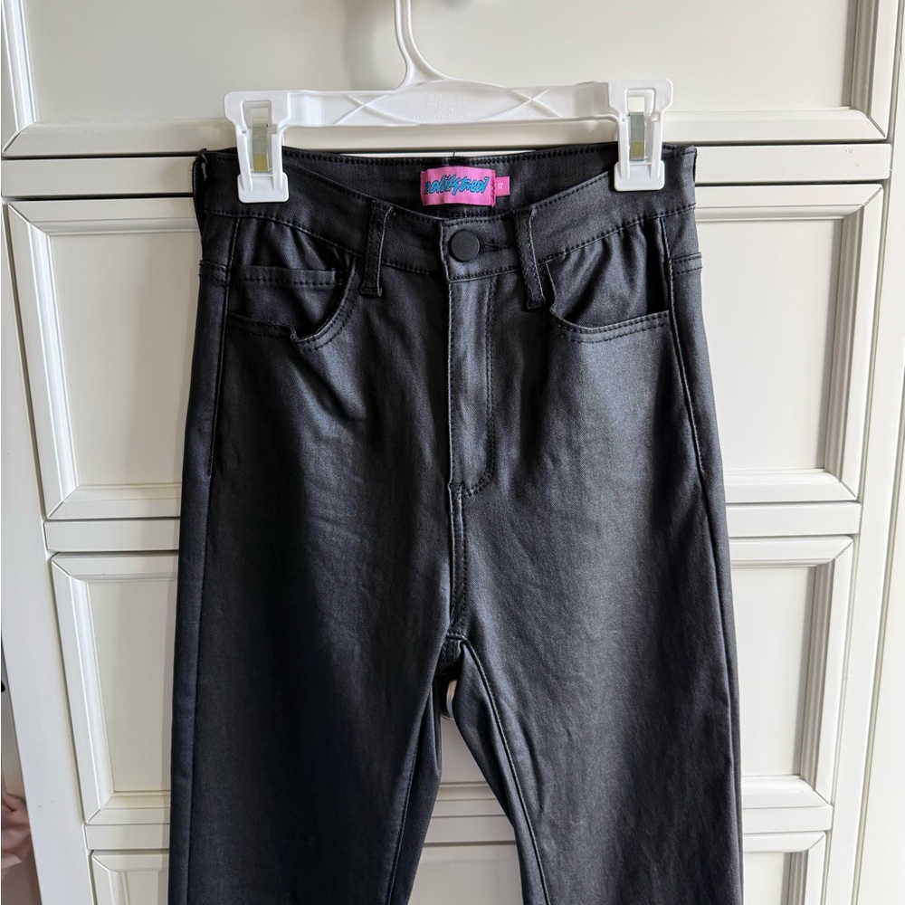 Edikted Flare Leather Pants
